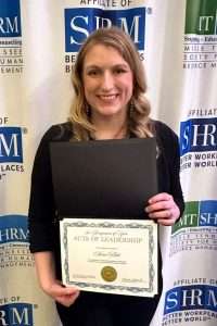 Anna Klith is being honored with an award for her Leadership and Commitment to Excellence